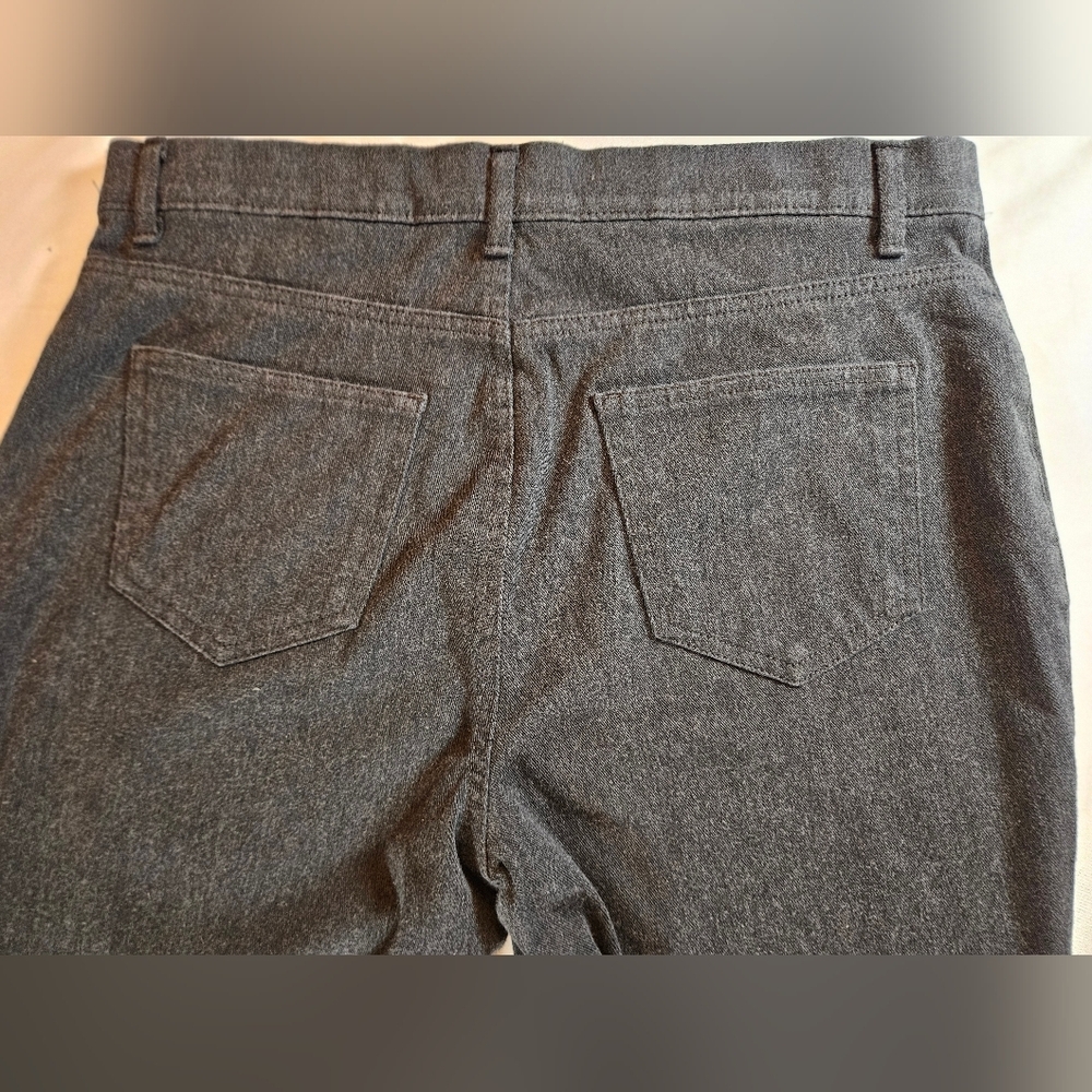 Unbranded Womens Dark Gray Pull On Skinny Pants With Faux Side Pockets Size 12 - Picture 9 of 10